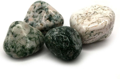 Solsticeshards Tree Agate Tumble 150Gram Decorative Showpiece  -  2 cm(Stone, Green)