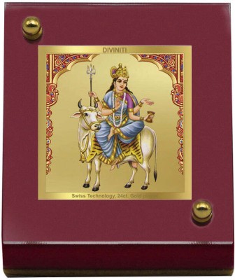 DIVINITI 24K Gold Plated Mahagauri Mata Photo Frame For Car Dashboard, Home Decor, Table Decorative Showpiece  -  7 cm(Gold Plated, Multicolor)