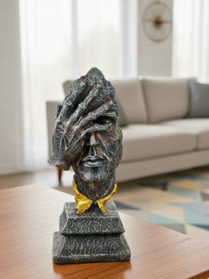 Ornadwell The Serene Shourd Grey Polyresin Home Showpiece | Matte Contemporary Decor Decorative Showpiece  -  33 cm(Polyresin, Grey)