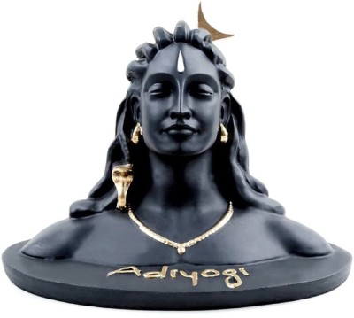 PUCHCHI Siyaram Adiyogi Shiva Statue Decorative Showpiece  -  8.5 cm(Polyresin, Black)