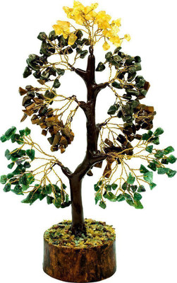 vastu vardan Vastu Crystal Money Magnet Tree 300 Beads Tree Showpiece For Home Decor Decorative Showpiece  -  26 cm(Stone, Green)