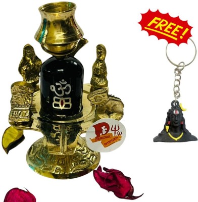 DARIDRA BHANJAN Lord Shiva Parivar Murti Shiva Statue Ganesha Statue with adiyogi key free Decorative Showpiece  -  10 cm(Brass, Black, Gold)