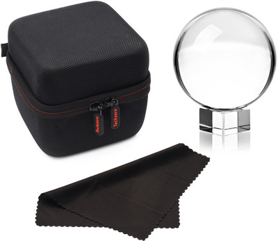 Techzere 80mm Lens ball Pro K9 Crystal Lens Ball & Stand with EVA Carrying Case Decorative Showpiece  -  8 cm(Crystal, Clear)