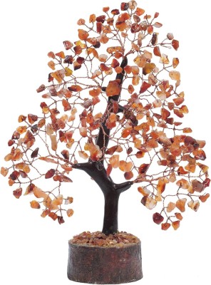 VIBESLE Carnelian Crystal, Gem Tree, Spiritual Home Decor, Wealth Stones Decorative Showpiece  -  25 cm(Stone, Red)