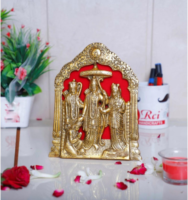 BRASS BLESSING Ram Darbar Statue Idol Murti Ayodhya - Ram Laxman Sita Hanuman (1133) Decorative Showpiece  -  4 cm(Metal, Multicolor)
