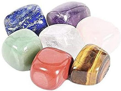 Fikup 7 Chakra Tumble Stone Kit for Reiki Healing Decorative Showpiece  -  2 cm(Stone, Multicolor)