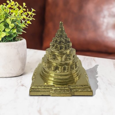 Shopperduniya Meru Shree Yantra for Wealth, Prosperity, Luck, Success & Financial Gain Decorative Showpiece  -  5 cm(Brass, Gold)
