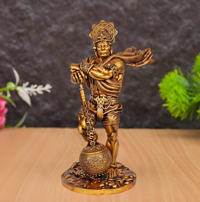 sss sculpture Bahubali Hanuman Idol Home Decor Item Hanuman Murti Statue Decorative Showpiece  -  10 cm(Resin, Brown)