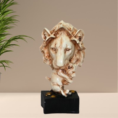 BECKON VENTURE Symbol of Power & Grace Roaring Tiger Statue For Home Gift living roomdecoration Decorative Showpiece  -  22 cm(Polyresin, Beige, Black)