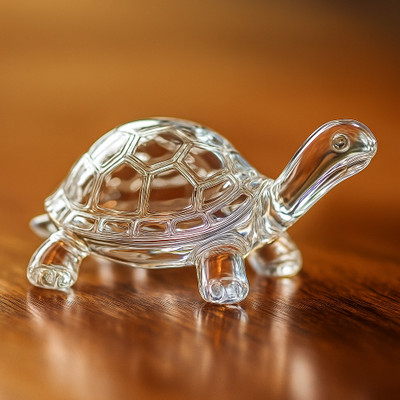 GIFTWA Crystal Turtle for Good Luck & Wealth | Feng Shui Tortoise Vastu Showpiece Decorative Showpiece  -  5 cm(Crystal, Clear)