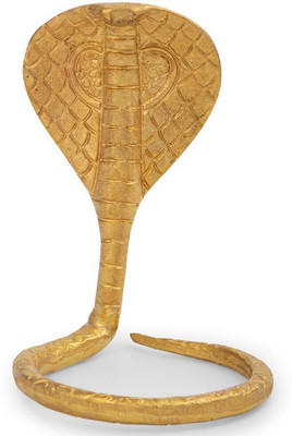 VIKITSU Brass Naag for Shivling | Snake Adornment for Puja | 3-Inch Divine Symbol Decorative Showpiece  -  7.62 cm(Brass, Gold)