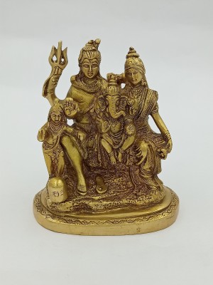 ARIHANT CRAFT Hindu God Shiva Parivar Idol Lord Shiva Parvati Ganesh Kartikeya statue Mahadev Sculpture Hand Work Showpiece – 15 cm (Brass, Gold) Decorative Showpiece  -  15 cm(Brass, Yellow, Gold)