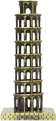 THE QUIRKY HOME Leaning Tower of Pisa Metal Replica Souvenir, Model, Monuments Decorative Showpiece  -  15.2 cm(Metal, Brown)