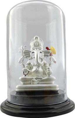SILVERSPOT JEWEL 999 Pure Silver Beautiful Ganesh/Vinayak with Acrylic Base Idol/Statue/Murti Decorative Showpiece  -  50 cm(Silver, Silver)