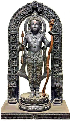 ISHATVA Ram Lalla Ram ji ki Murti Lalla Statue in Ayodhya 28 cm Decorative Showpiece  -  28 cm(Polyresin, Black)