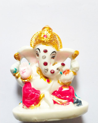 AK ULTIMATE Ganpati Statue Decorative Showpiece  -  3 cm(Polyresin, Pink)