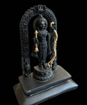 jv enterprises Ayodhya Shree Ram Bhagwan Murti Ram lalla Black stone Idol Decorative Showpiece  -  17 cm(Resin, Black)