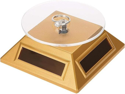 MOREL JEWELRY DISPLAY STAND, 500G LOAD CAPACITY SHOWCASE 360 ROTATABLE SOLAR DISPLAY Decorative Showpiece  -  4.7 cm(Crystal, Gold)