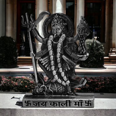 Shiv Jagdamba Goddess Mahakali Standing on Shiv, Car Accessories for Dash Board Decorative Showpiece  -  4.5 cm(Metal, Grey)