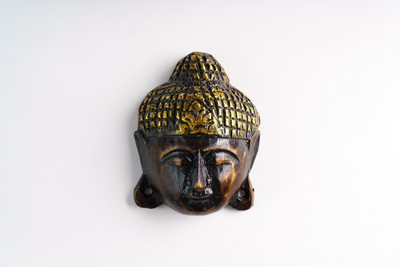 Bagus Serene Buddha Head Wall Mask hand-carved wooden masterpiece for Home Decor Decorative Showpiece  -  15 cm(Wood, Brown)