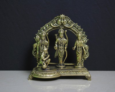 Antiques Nirmala ram darbar statue Decorative Showpiece  -  10 cm(Brass, Gold)