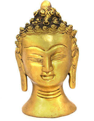 Uv Creation Brass Gautam Buddha Face Figurine 5” - Decorative Items – Material Bras Decorative Showpiece  -  12.5 cm(Brass, Gold)