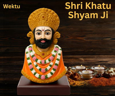 WEKTU Shri Khatu Shyam Ji/Polyresin/Car/Religious/1PC/14 Decorative Showpiece  -  10 cm(Polyresin, White)