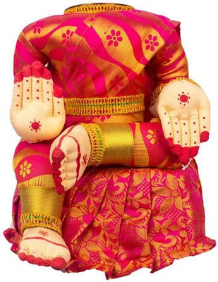 PurpleBliss Decorative Varalakshmi Idol Showpiece (12 inch size) Decorative Showpiece  -  12 cm(Fabric, Pink)