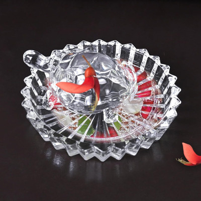 SSS Crystal Glass Turtle Plated Feng Shui Tortoise Plate Showpiece for Good Luck Decorative Showpiece  -  5.5 cm(Crystal, White)
