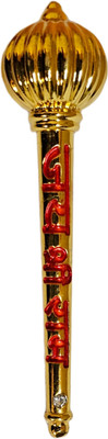 ANJANEYAE Hanuman Bajrangbali Gada Gold Plated Big Size For Evil Eye Protection Decorative Showpiece  -  7 cm(Metal, Gold)