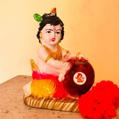 DARIDRA BHANJAN God Idol,Baby Krishna Idol Standard Multicolour Decorative Showpiece  -  18 cm(Marble, Multicolor)