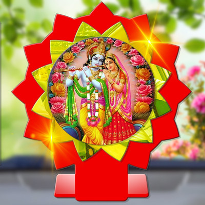 GiftsRange Radha Krishna Radheshyam Radhe Krishna Car Dashboard Idol Decorative Showpiece  -  11 cm(Plastic, Multicolor)