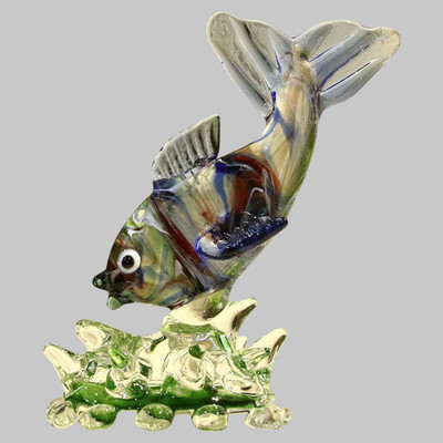 AFAST Funning Colorful Fish Glass Showpiece Decorative Showpiece  -  8 cm(Glass, Multicolor)