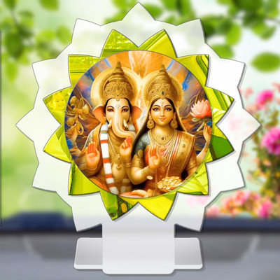 SANBIA Lakshmi Ganesh Laxmi Ganesha Car Dashboard Idol Premium Decorative Showpiece  -  11 cm(Plastic, Multicolor)