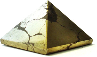 AIR9999 Pyrite Crystal Small Pyramid for Reiki Healing and Crystal Healing Decorative Showpiece  -  2.5 cm(Crystal, Gold)