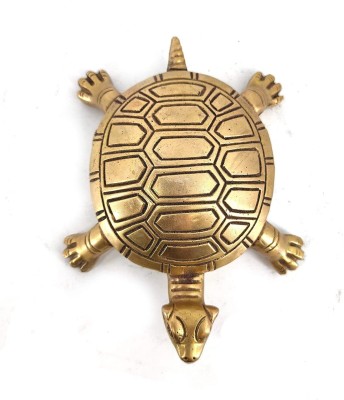 Quickoo Brass tortoise Decorative Showpiece  -  18 cm(Metal, Gold)