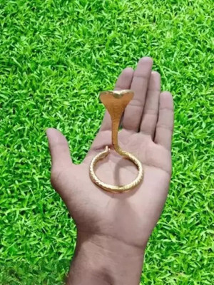 sanskaari Narmadeshwar Shivling Designer Idols Decorative Showpiece  -  9 cm(Brass, Gold)