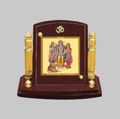 DIVINITI Ram Darbar God Idol Photo Frame Car Dashboard Table Décor|MDF 1B P+ Decorative Showpiece  -  7 cm(Wood, Brown)