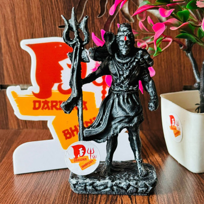 SBBCO Standing Shiv Ji Statue Good Luck Gift Shiva Murti for Car Dashboard Decorative Showpiece  -  12 cm(Resin, White)