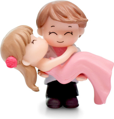 IDREAM Lovers Couple Hug Style Figurine Miniature - 2pcs/set Decorative Showpiece  -  6 cm(Resin, Multicolor)