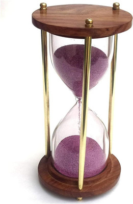 Pexilo ClassicFlow Wooden Sand Timer Decorative Showpiece  -  12 cm(Wood, Brown)
