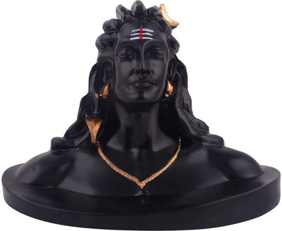 SBBCO Adiyogi Statue for Car Dashboard Idols Lord Shiva Showpiece (5 inch, Black) Decorative Showpiece  -  13 cm(Polyresin, Black)