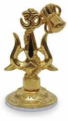 The Vernicalabel Decorative Showpiece  -  8 cm(Metal, Gold)