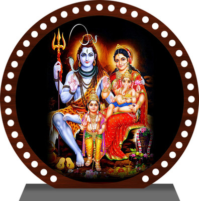AUTOEASY Shiv Parivar idol for Car Dashboard home Temple Pooja Office Study Table Decorative Showpiece  -  7.5 cm(Plastic, Multicolor)