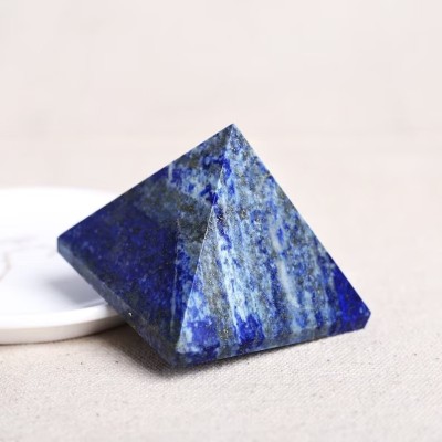 SS Murti Natural Big Size Lapis Lazuli Pyramid for Home and Office Decorative Showpiece  -  6 cm(Stone, Blue)