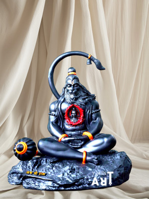 VEKENART Hanuman murti idol ram lalla in heart home,car dashboard,stetus,gift,decor item Decorative Showpiece  -  10 cm(Resin, Black)
