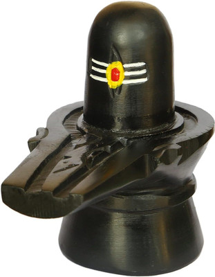 SriMaa Ventures Tilak Shivling Mahadev Idol Murti Statue For Home Puja, Jalabhishekam Decorative Showpiece  -  7 cm(Marble, Black)