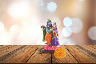 Crafts For You Radha Krishna B With flute Decorative Showpiece  -  14 cm(Polyresin, Multicolor)