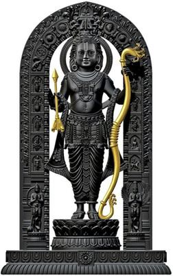 SSCollection Shri Ram Lala Idol Shree Ram Lalla Murti in ayodhya mandir ramlalla Temple Decorative Showpiece  -  8.2 cm(Resin, Black)