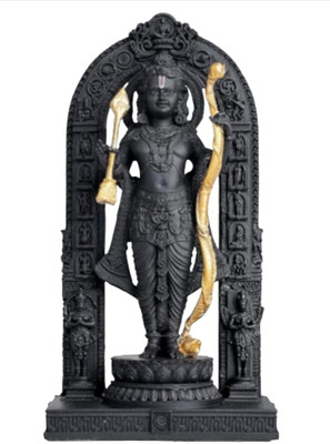 yogi Ram Lalla Idol Ayodhya Mdf Action Murti Statue- Ayodhya Decorative Showpiece  -  18 cm(Resin, Black)